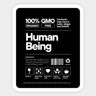 Organic Human Being Artwork - Embrace Nature with this 100% Organic, GMO Free Design Sticker